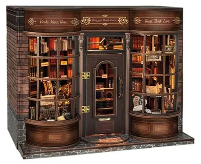 Obrázek produktu pro DIY Book Nook - Hoggor Bookstore | Retro knihkupectví 3D miniaturní domeček s LED osvětlením
