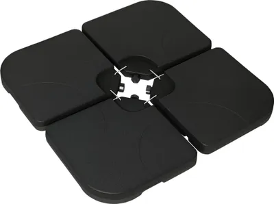 Produktbild von Gewichtsplatten für Sonnenschirmständer, befüllbar, wetterbeständig, 104 cm x 104 cm x 7,5H cm, Schwarz