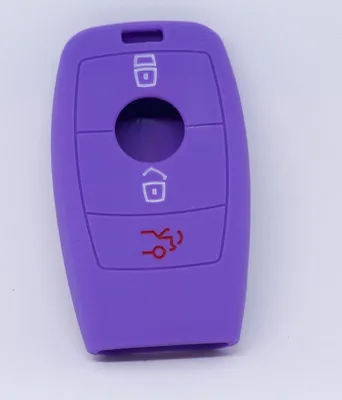 Produktbild von Auto Schlüssel Hülle Silikon Schutz Cover Lila kompatibel mit Mercedes Benz E-Klasse W213 S213 C238 A238 3 Tasten KEYLESS SMARTKEY