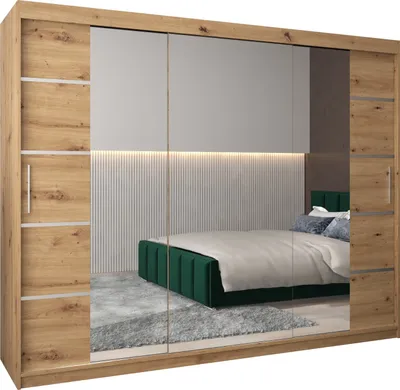 Produktbild von Kleiderschrank, Schiebetürenschrank Schlafzimmer, Schrank mit Spiegel VERONA 4 250 cm