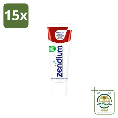 Imagen del producto de 15 tubos de pasta dental Zendium para la protección de las encías, 75 ml cada uno, pack de 15 unidades