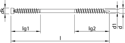 Immagine prodotto di Heco WT-T 6, 5 x 160, testa svasata cilindrica, T-Drive, UKG, A3K (100 unità)