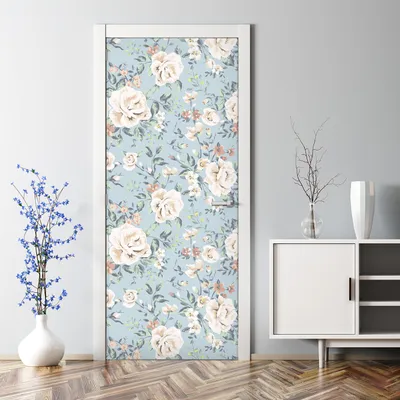 Produktbild von Dekorative Türposter Klebefolie selbstklebend Wandaufkleber Blumen Pfingstrosen 70 x 200 cm