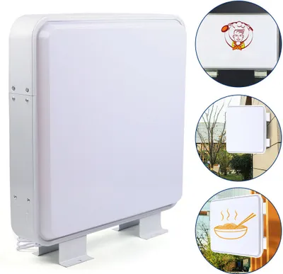 Image de Caisson lumineux LED Enseigne lumineuse double face Panneau de nez Enseigne lumineuse étanche 55 x 55cm