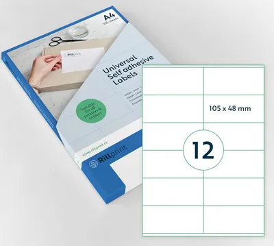 Produktbild von rillprint Universal-Etiketten 105 x 48 mm weiß 1.200 Etiketten