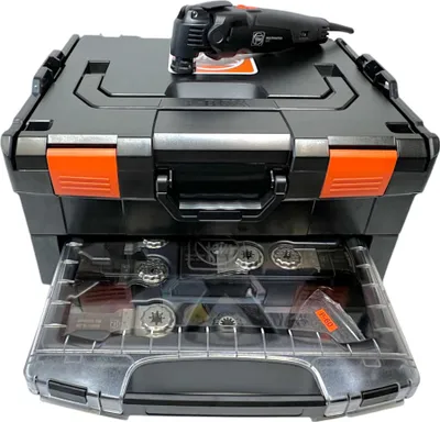 Produktbild von Fein MM 500 Plus Multifunktionswerkzeug 350 W Starlock Plus Black Edition ( 72297561000 ) + 33 tlg. Zubehör + L-Boxx