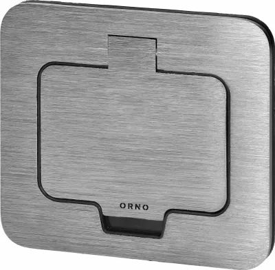 Image de Prise encastrée avec couvercle, scellée hermétiquement ORNO OR-GM-9031, acier inoxydable IP55