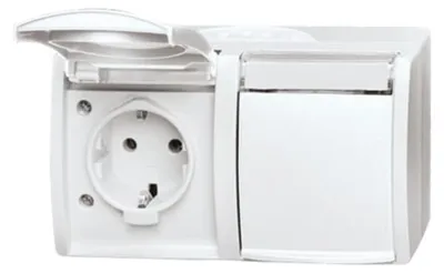 Produktbild von Busch-Jaeger 2084-0-0715, CEE 7/3, 2P+E, Weiß, IP44, 250 V, 16 A