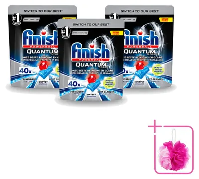 Produktbild von 3 x Finish Powerball Quantum Ultimate Geschirrspültabs - Entfetter - 40 Tabs - Sparpackung - 3 Stücke