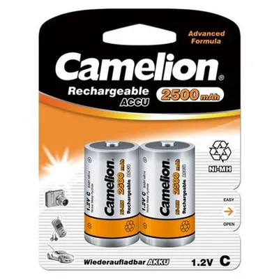 Produktbild von Camelion NH-C2500BP2, Wiederaufladbarer Akku, C, Nickel-Metallhydrid (NiMH), 1,2 V, 2 Stück(e), 2500 mAh