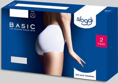 Obrázok produktu pre Sloggi Basic+ maxi nohavičky 2-pack white veľkosť 46