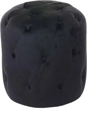 Obrázok produktu pre Stolička HWC-D22, otomanská stolička, 42x39cm Certifikát MVG ~ zamatová čierna