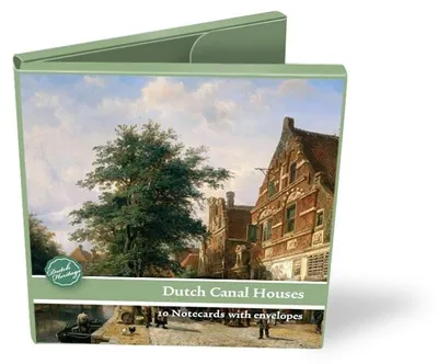 Productafbeelding van Museumwebshop – Kaarthouder, vierkant, met afbeelding van Amsterdamse grachtenpanden