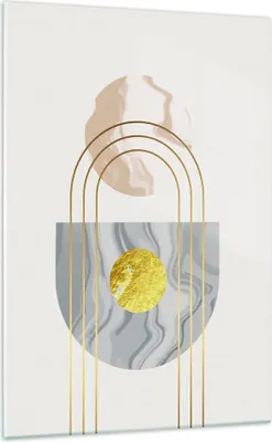 Produktbild von Bilder auf glas - Einteilig - Modern Gold abstrakt - 70x100cm - Glasbilder - Wandbilder - Bilder - zum Aufhängen bereit - Wanddekoration aus Glas - Glas Bilder - Wandbild auf Glas - GPA70x100-4574