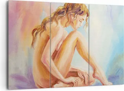 Produktbild von Bild auf Leinwand - Leinwandbild - 3 Teile - Frau Nacktheit Abgesehen von - 165x110cm - Wand Bild - Wanddeko - Wandbilder - Leinwanddruck - Bilder - Wanddekoration - Leinwand bilder - CE165x110-4174