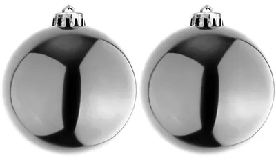 Image de 2 boules de Noël XXXL boules de décoration boules de Noël argent Ø 25cm