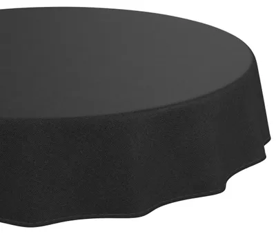 Produktbild von Tischdecke 140x140cm Rund Schwarz DanceDirty abwaschbar Leinenoptik wetterfest Falschuni Modern mit Saumkante
