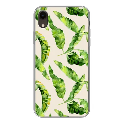Produktbild von MuchoWow® Handyhülle Schutzhülle Hülle für iPhone XR Blatt - Tropisch - Muster Silikon Softcase Handy Hülle - Schutzdeckel