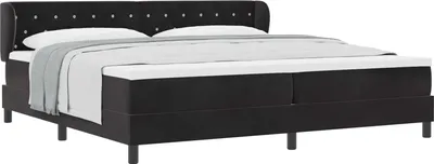 Immagine prodotto di vidaXL Letto a molle con materasso nero 200 x 200 cm in velluto