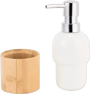 Obrázek produktu pro Dávkovač mýdla Basano CURETTA keramika/bambus