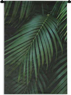 Produktbild von MuchoWow® Wandteppich Wandbehang Palmenblätter - Palmen - Tropisch 90x135 cm Tapisserie Dekoration Wandtuch - Baumwolle - Wandskulptur
