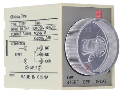 Produktbild von BERM Power Off Delay Relay Knob Control Timing Timer High Accuracy AC200-220V ST3PF