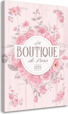 Produktbild von Leinwandbild Shabby-Chic-Blumen Shabby-Chic-Rosen 70x100 Feeby Rosa bild für die wand bereit zum aufhängen