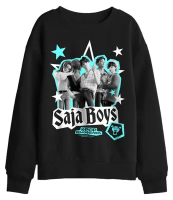 Obrázek produktu pro Mikina "Saja Boys" s motivem lovců démonů z K-Popu, dětská, s hvězdami, model TV42398 (velikost 116), černá