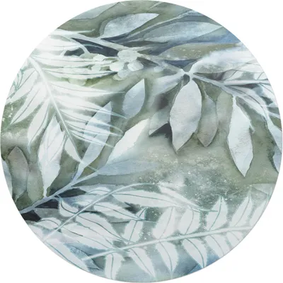 Produktbild von Aquarellblätter – Bodenschutzmatte – Stuhlunterlage – Bürostuhlmatte – Rutschfeste Bodenmatte – Schutzmatte für Hartboden – fi 100 cm