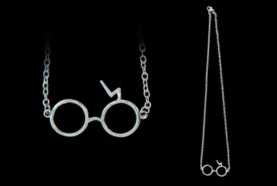 Produktbild von Zauberlehrlings-Kette Brille und Narbe silberfarben - Einheitsgröße
