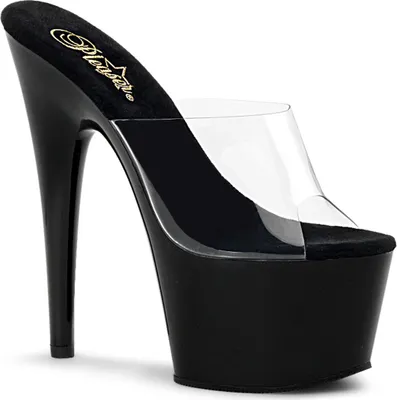Produktbild von ADORE-701 Damen Slipper von Pleaser, Transparent Schwarz , EU 40, US 10