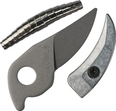 Produktbild von Original LÖWE Ersatzteilset 8.007 Ersatzteile für Amboss Gartenschere - 5 teiliges Set aus Ersatzklinge Ersatzamboss Ersatzfeder Schrauben für Ambossscheren mit Bypass-Geometrie 8.104 8.107 8.109