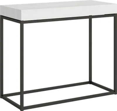 Zdjęcie produktu dla ITAMOBY - Konsola rozkładana 90x40/300 cm Nordica Frassino biała rama w kolorze Antracytu