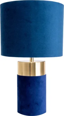 Produktbild von Näve Leuchten Tischleuchte BORDO mit E14 Tischleuchte BORDO mit E14 Tischleuchten - Tischleuchte "BORDO" H: 32 cm / blau / gold, Tischlampe im Klassik Stil, aus Metall, Kunststoff und Textilmaterial in blau, 32 cm hoch, Ø 18 cm, E14-Fassung – Schnurschalter