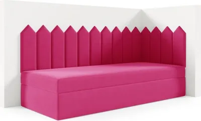 Produktbild von LIKMA Kinderbett 100x200 cm Rosa Bett mit Bettkasten Jugendbett Polsterbett Kopfteil Velvet Stoff