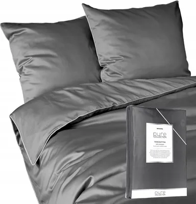 Produktbild von Bettwäsche-Set aus reiner Baumwolle 180x200 Grau Premium