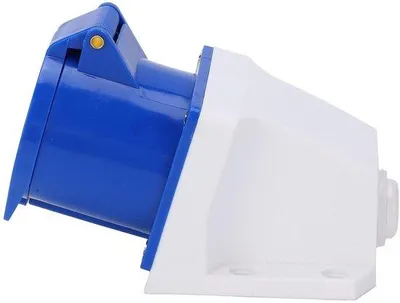 Produktbild von Wasserfeste 32A-Steckdose, 1-Phase, Explosionssichere Wandsteckdose für industrielle Anwendungen und Caravan-Camping.