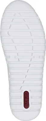 Produktbild von Rieker Damen Sneaker Schnürschuh aus beschichtetem Leder mit Muster M2310, Größe:37 EU, Farbe:Weiß