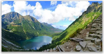 Produktbild von Glasbilder 140x70 Wandbild Druck auf Glas Gebirge Landschaft