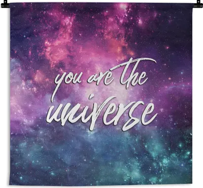 Produktbild von MuchoWow® Wandteppich Wandbehang Sprichwörter - 'Du bist das Universum' - Zitate - Raum - Jungen - Mädchen - Kinder 150x150 cm Tapisserie Dekoration Wandtuch - Wohnaccessoires - Modernes