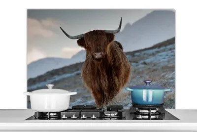 Obrázok produktu pre MuchoWow® Splashback Kuchyňa - Kuchynský backsplash - Ochrana steny pre sporák a drez Škótsky horal - Krajina - Škótsko 100x65cm Alu-Dibond