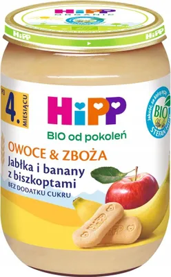 Obrázok produktu pre HiPP Jabłka Banany Biszkopty EKO dla Dzieci po 6 miesiącu 190 g