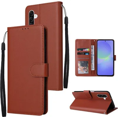 Produktbild von Mobigear Wallet  Samsung Galaxy A37 Hülle Klapphülle Geldbörse - Braun