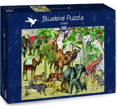 Produktbild von Puzzle 1000 afrikanische Tiere in der Wüste