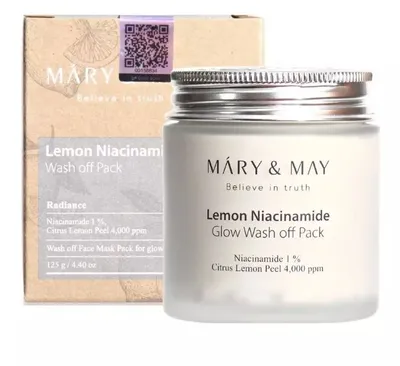 Image de Mary&May Lemon Niacinamide Glow Wash off Pack 125g - Masque visage anti-décoloration