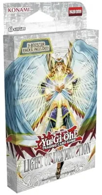 Produktbild von Yu-Gi-Oh! Light of Destruction 2024 Reprint Special 3-Pack Tuckbox Englisch – Booster Set + Heartforcards® Versandschutz
