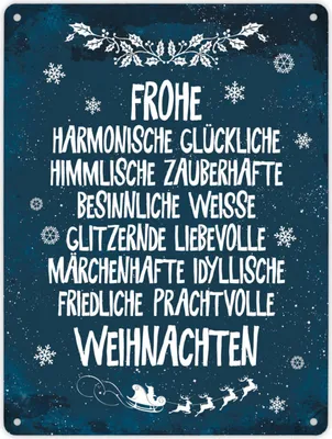 Produktbild von Metallschild XL mit Spruch: Frohe, besinnliche und friedliche ... Schild