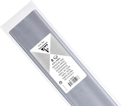 Produktbild von Clairefontaine 10x Seidenpapier, Pkg 8 Bogen 18g im Format 50x75cm Silber 95476C