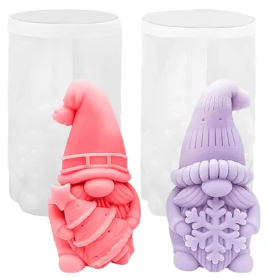 Productafbeelding van 3D siliconen mal, kerstelf, 2 stuks. Gietvorm voor kaarsen, gips, hars, DIY