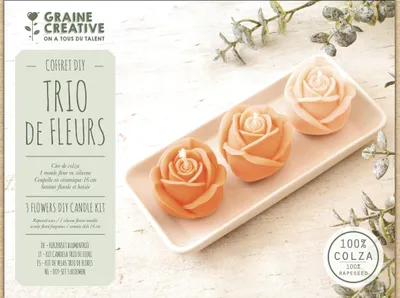 Produktbild von Graine Creative Kerzen selber machen DIY Set - Blumen Trio mit Keramikschale